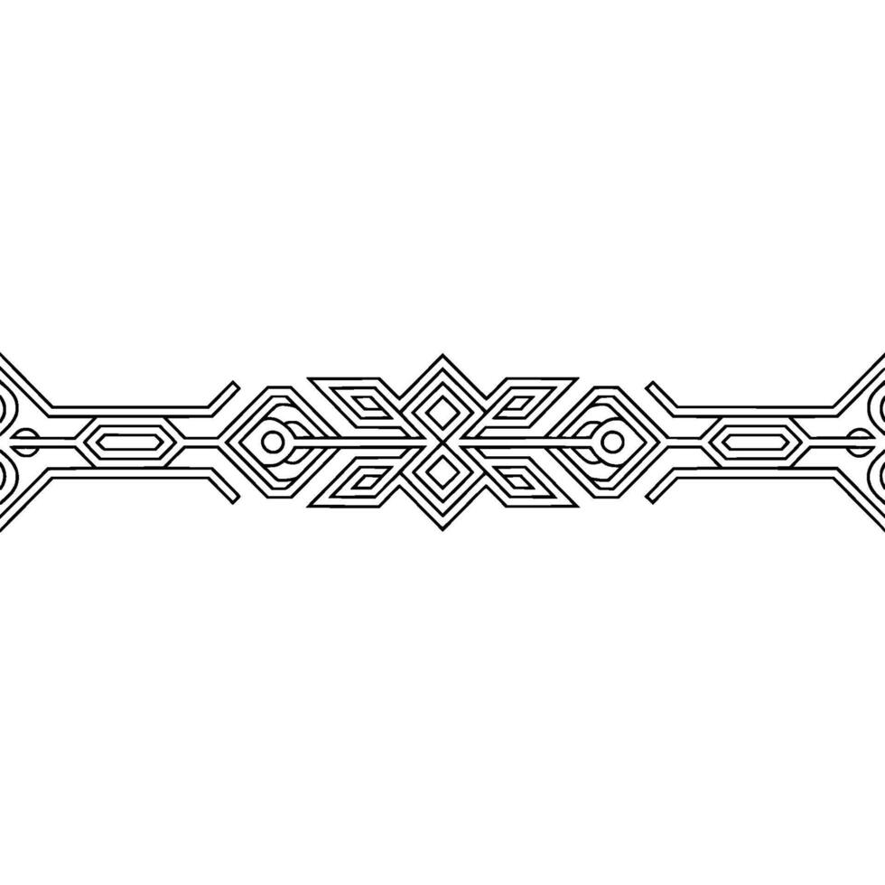 Geometric Linear Border, Black and White, Abstract Element vector