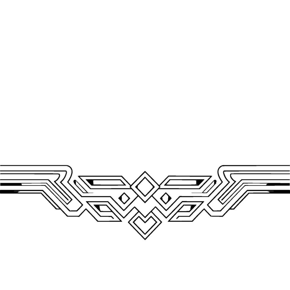 Geometric Art Deco Border Silver and Black Decorative Element vector