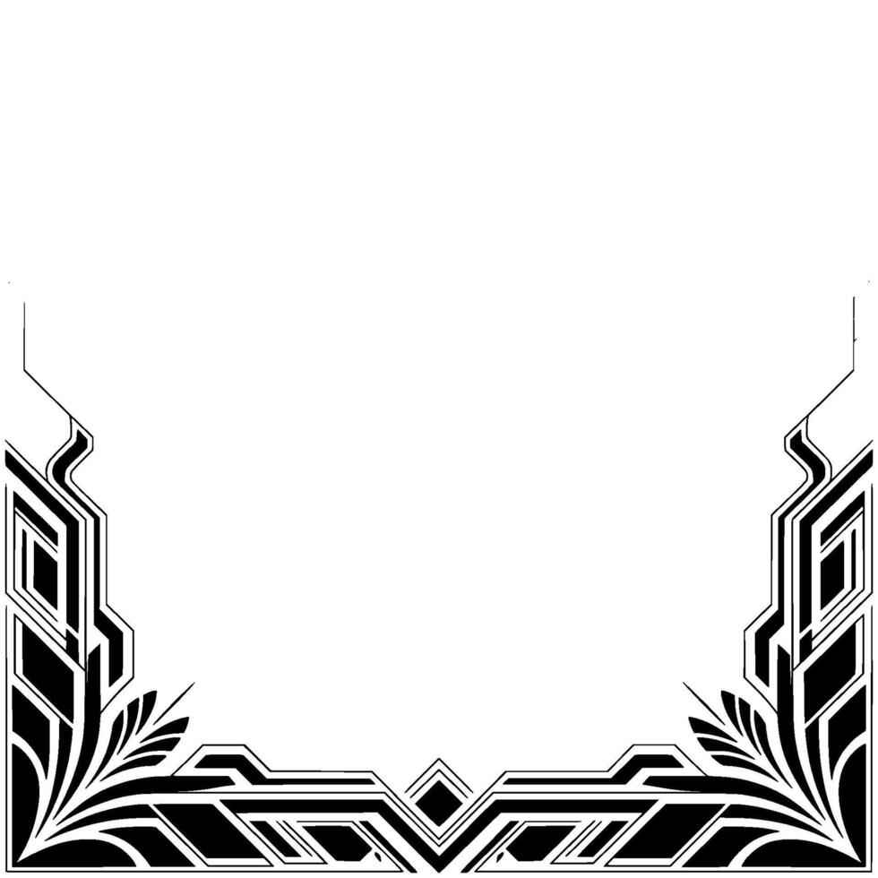 Elegant Art Deco Border With Geometric Elements Blank Space vector