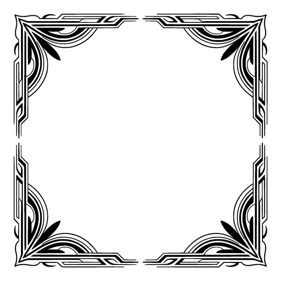 Elegant Art Deco Frame on White Backdrop vector