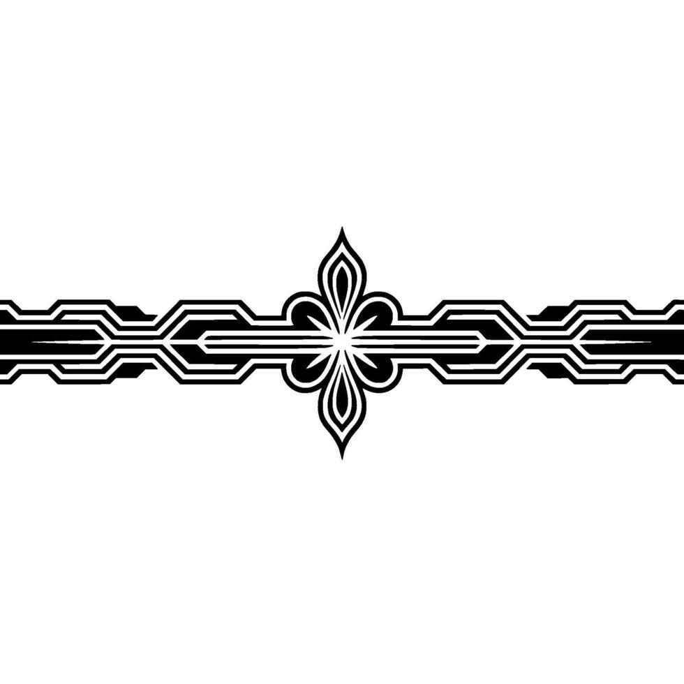 Geometric Fleurdelis Ornament on White Background vector