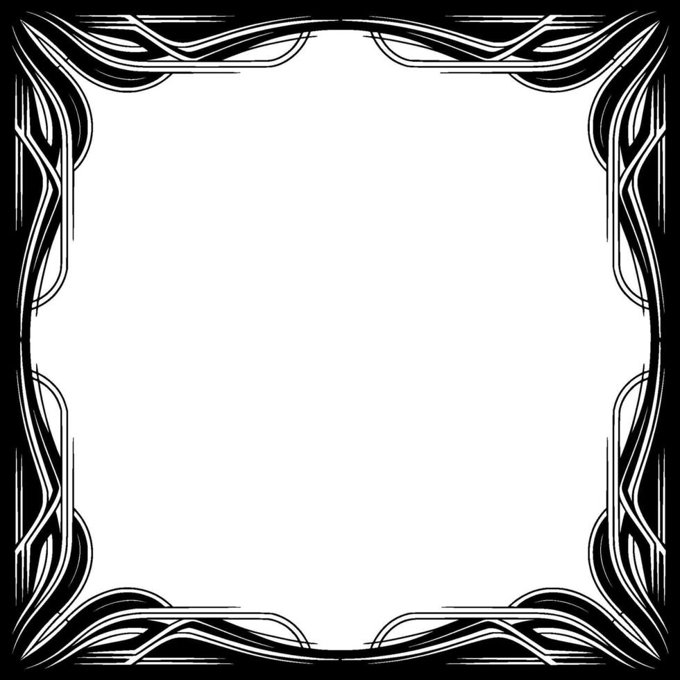 Art Nouveau Frame in Black and White, Empty Space, Decorative Border vector