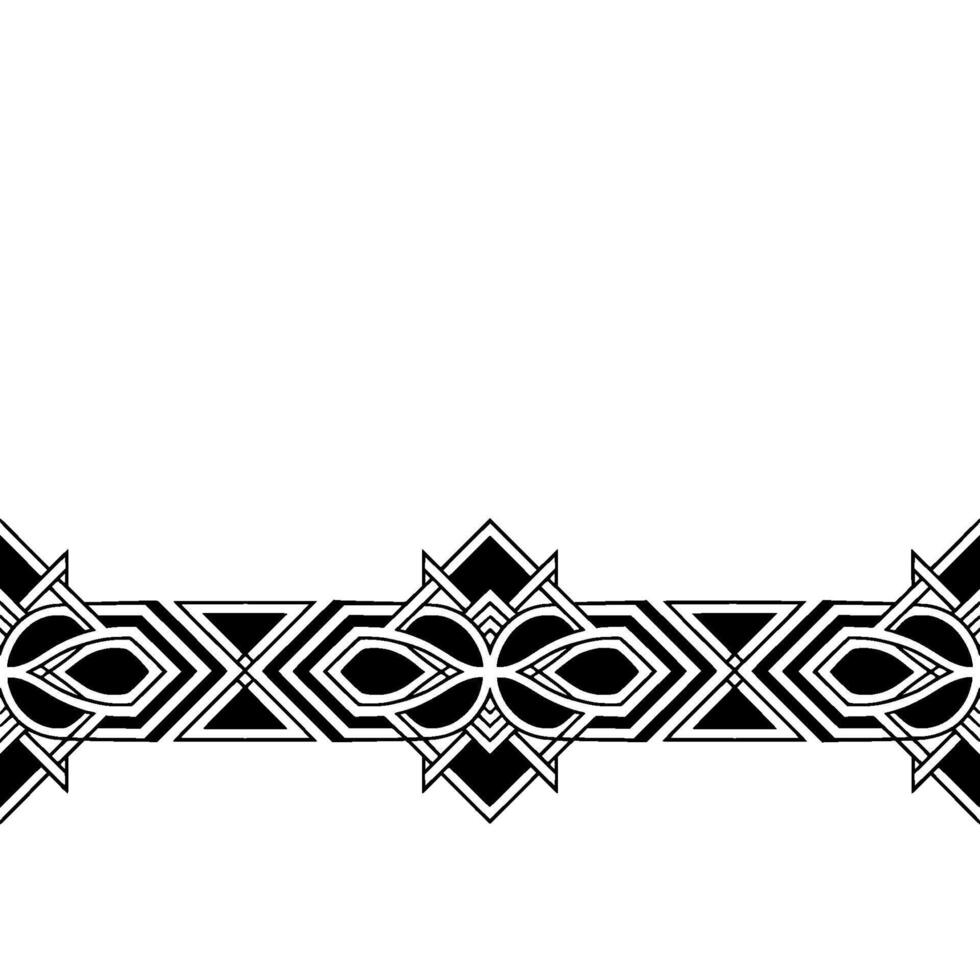 Art Deco Border With Geometric Repeating Pattern in Black and White vector
