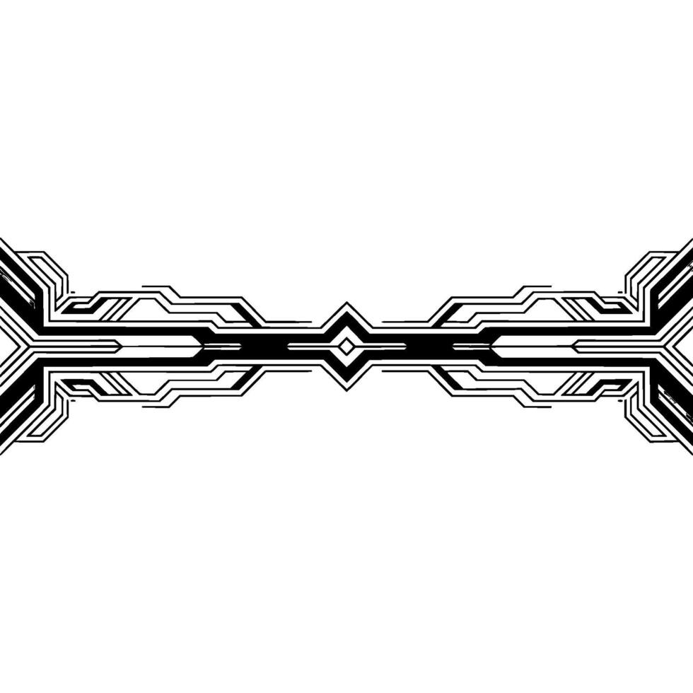 Minimalist Tech Element Circuitry Pattern, White Background vector