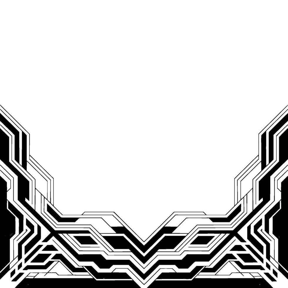 Futuristic Abstract Tech Border With White Space, Minimalist vector