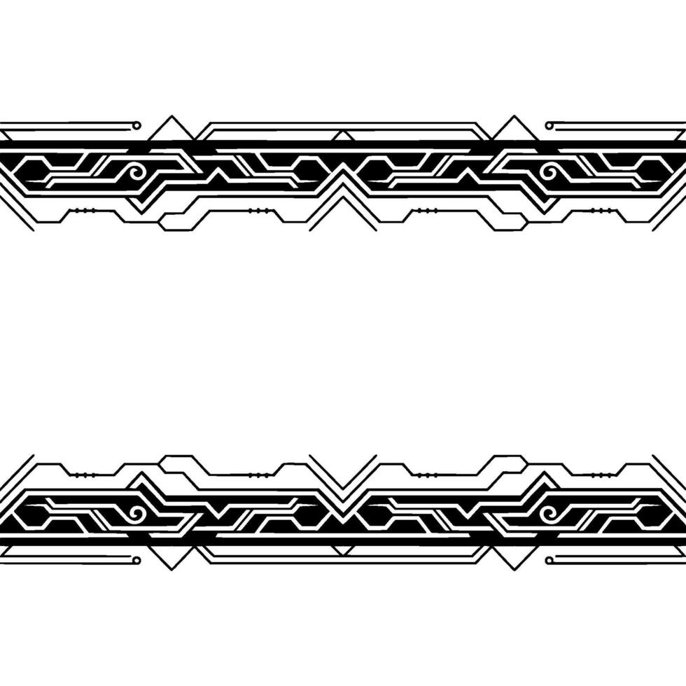 Geometric Tech Border Element, Futuristic , Clean White Background vector