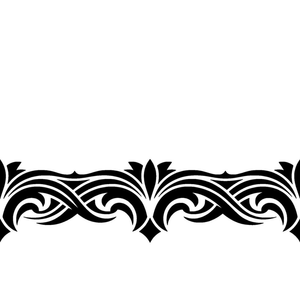 Ornate Black Scroll Border on White, Element vector