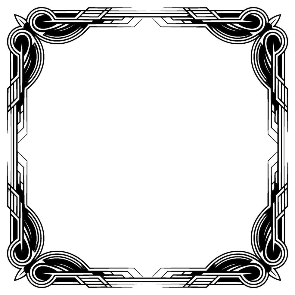 Art Deco Frame, Elegant Geometric Border, Blank Space vector
