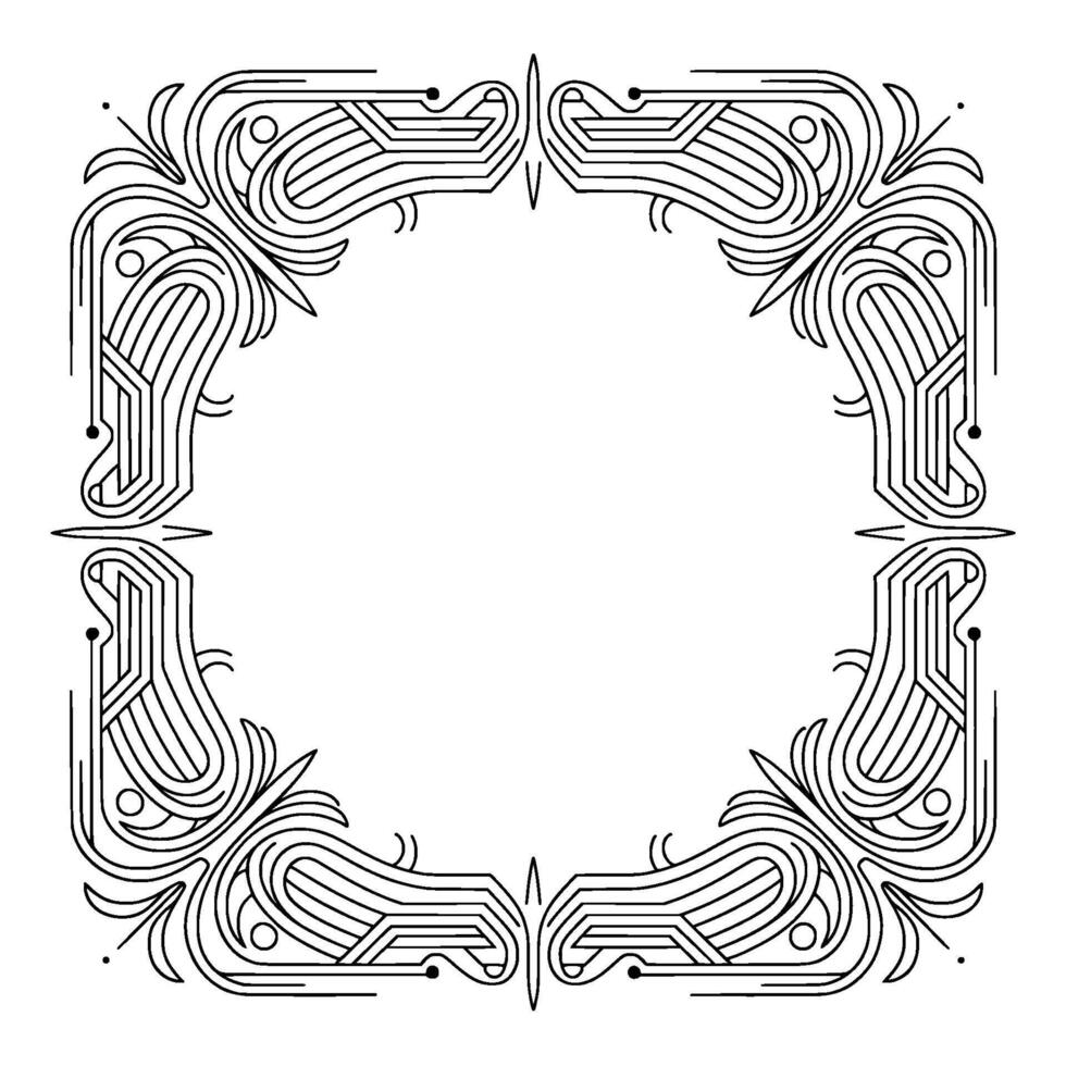 Art Deco Frame Border Elegant Geometric With Modern Lines vector