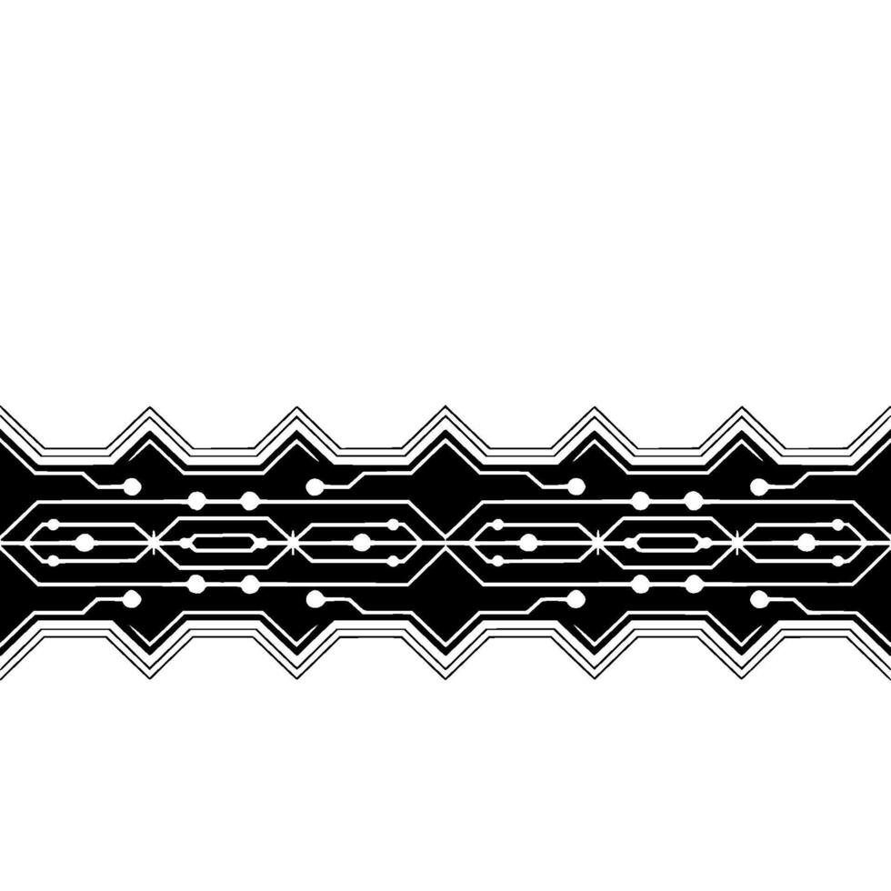 Futuristic Circuitry Abstract Tech Pattern in Black White vector