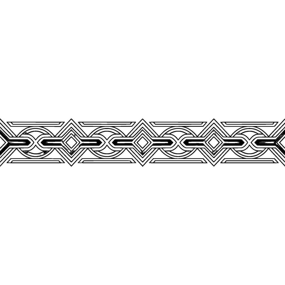 Geometric Border Element, Gray and White, Art Deco Style vector