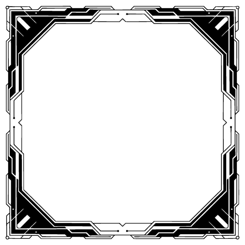 Futuristic Tech Frame Border, Abstract Geometric , Minimalist Style vector