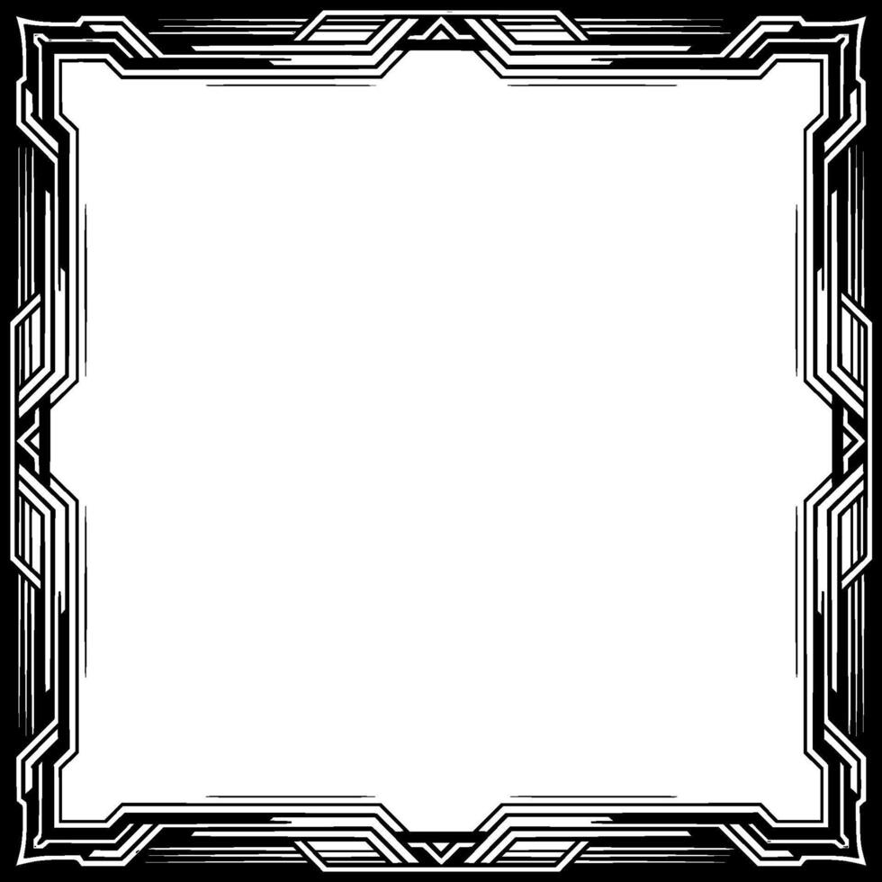 Art Deco Frame With Geometric Border, Blank Space for Text, Elegant vector