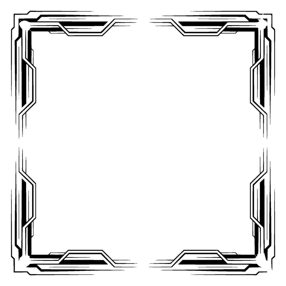 Art Deco Frame Border With Shiny Edges Elegant Element vector
