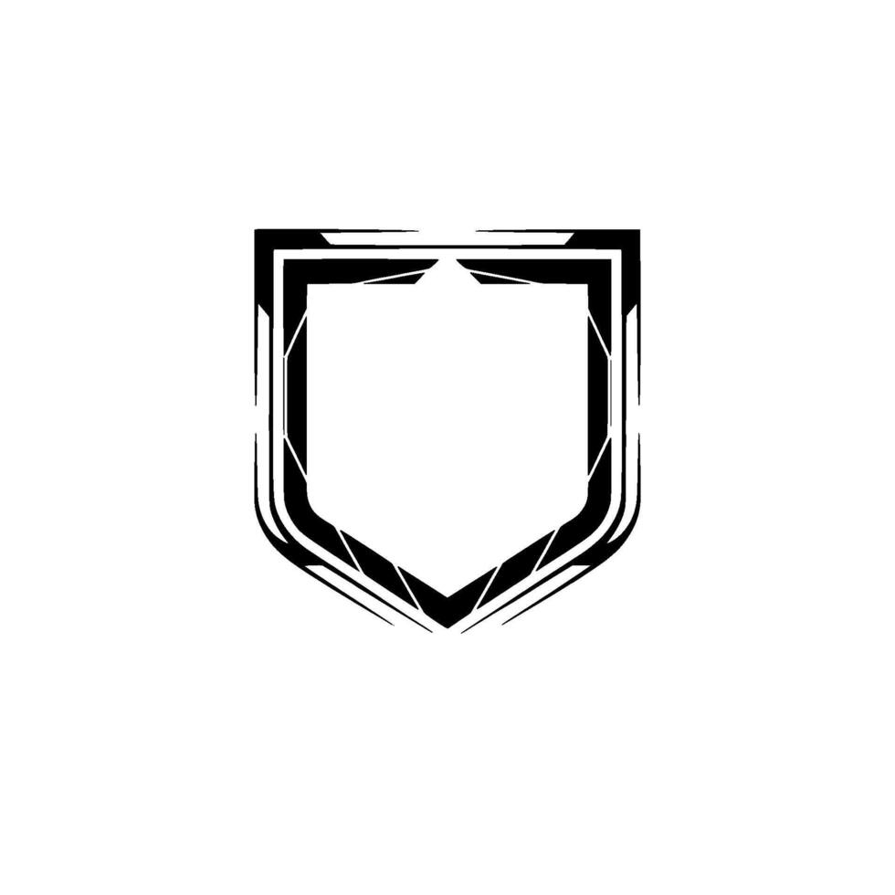 Modern Shield Emblem Black and White vector