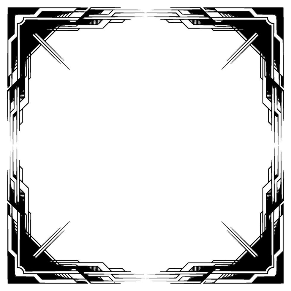 Art Deco Frame Geometric on White Background vector