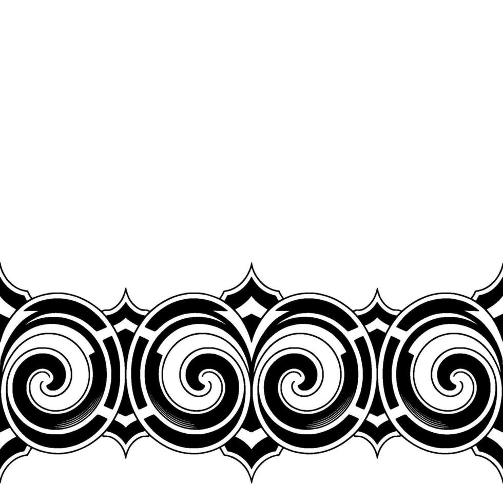 Art Deco Spiral Border, Black and White Element, Space for Text vector