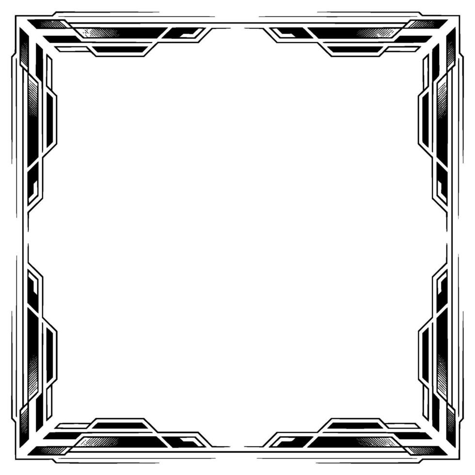 Geometric Art Deco Frame, Minimalist, Bold , Blank Space vector