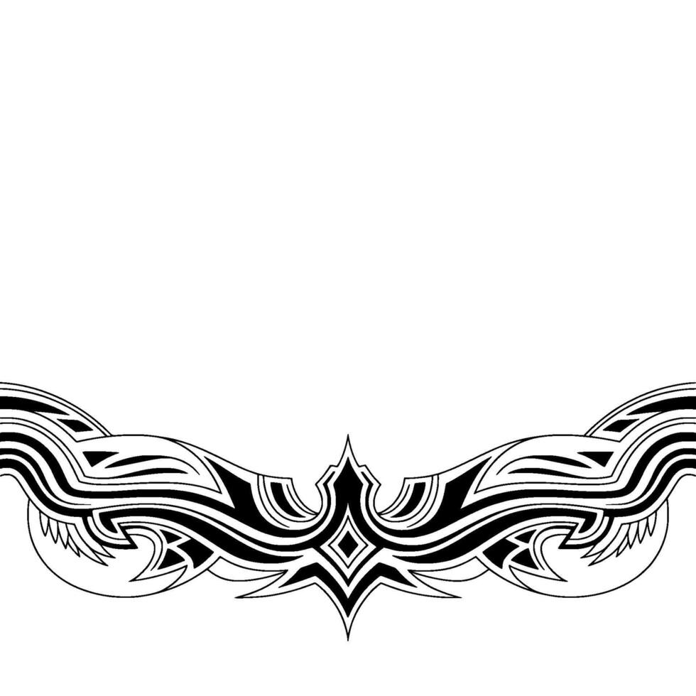 Tribal Ornamental Border, Black and White, Art vector