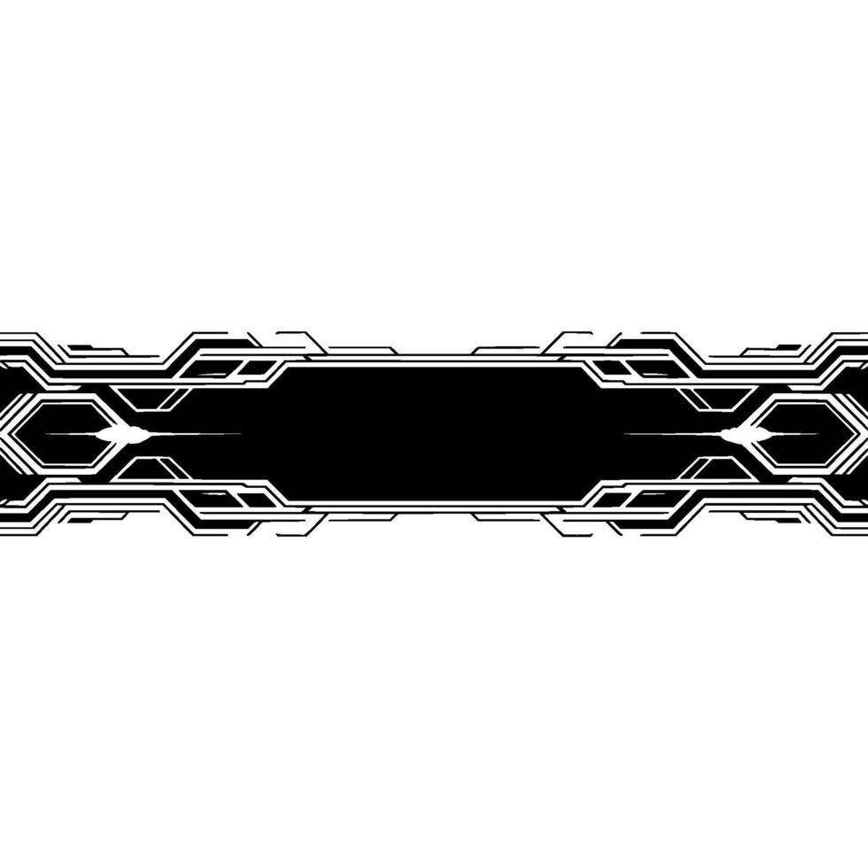 Futuristic Tech Banner Black White With Geometric Circuitry vector