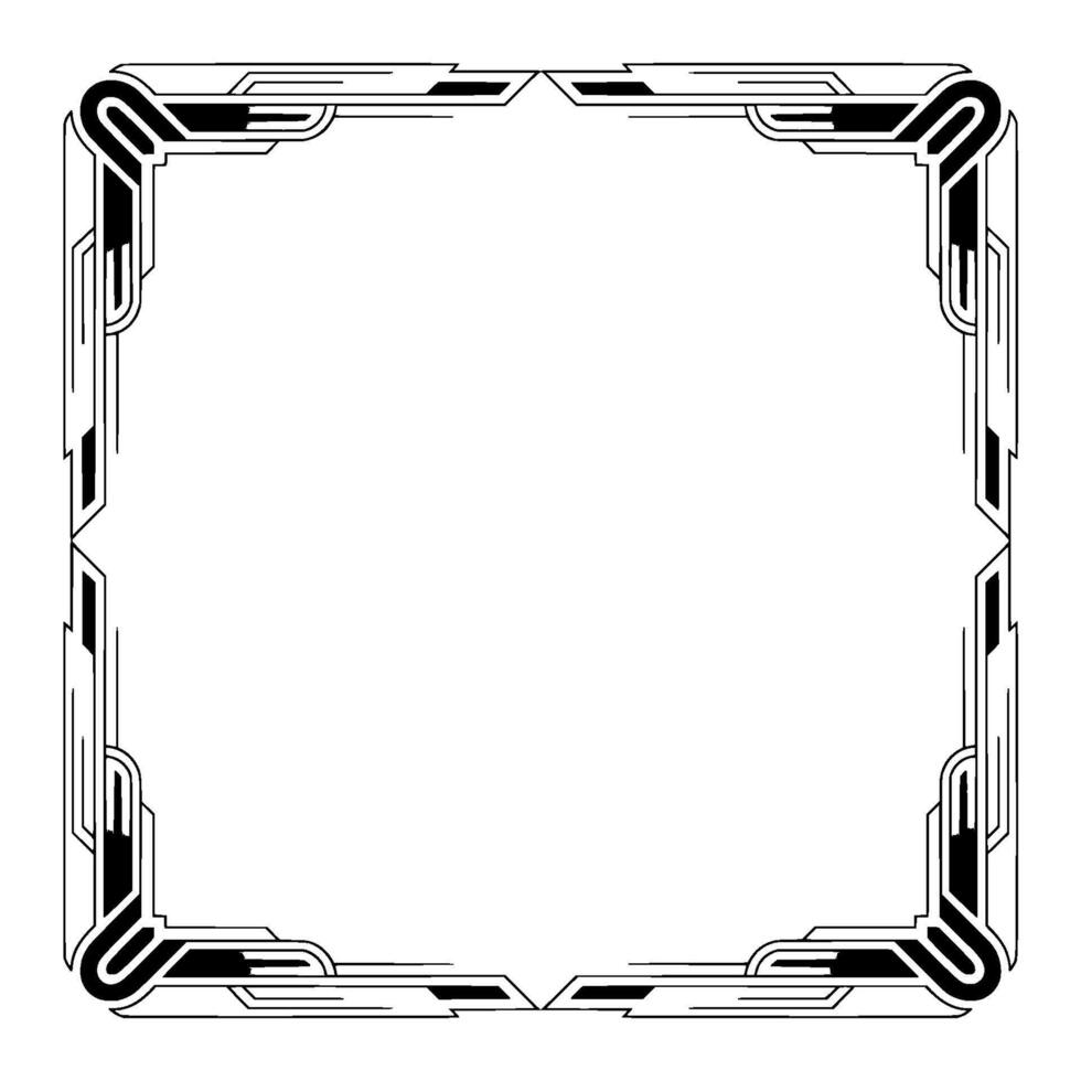 Art Deco Geometric Frame With Empty Center Decorative Border vector