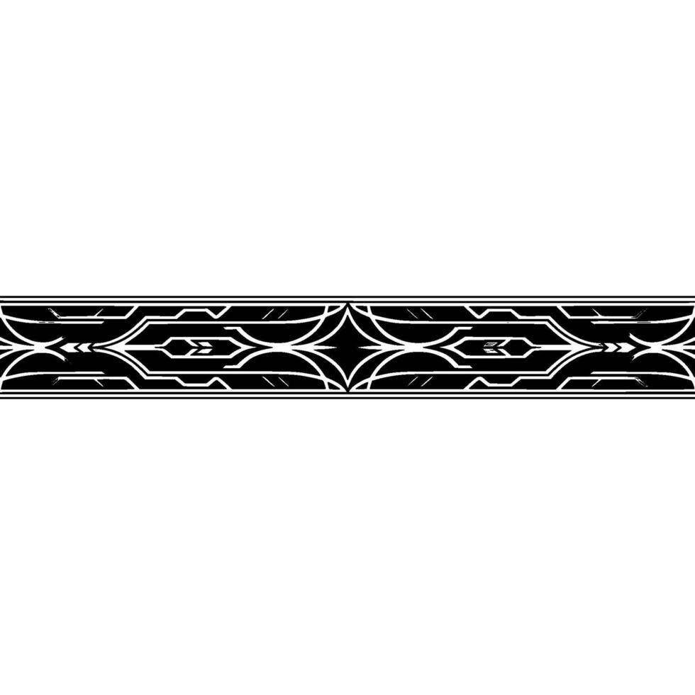 Elegant Art Deco Border , Geometric Pattern, Silver on Black, Clean Backdrop vector