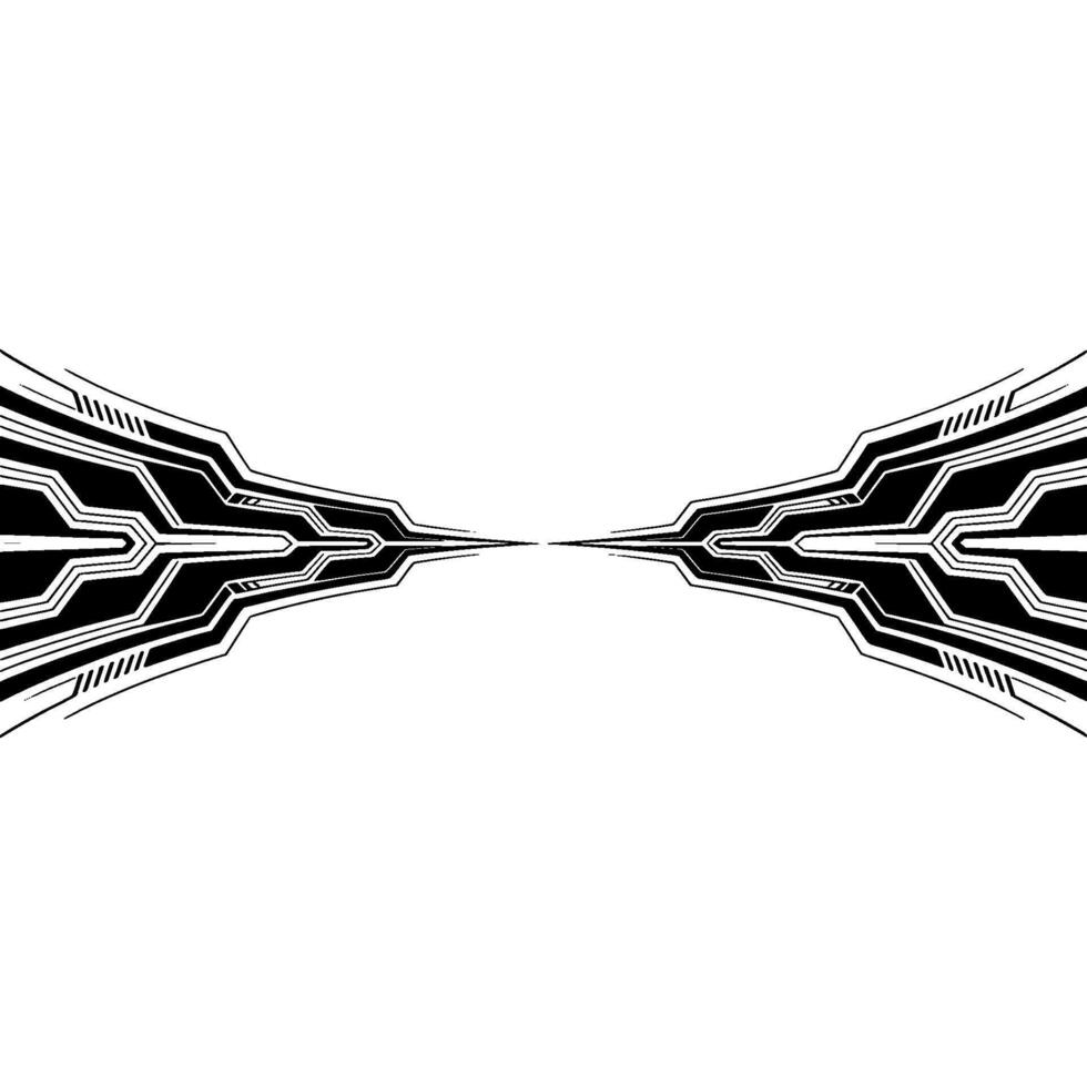 Abstract Futuristic Tech Line Black White Background vector