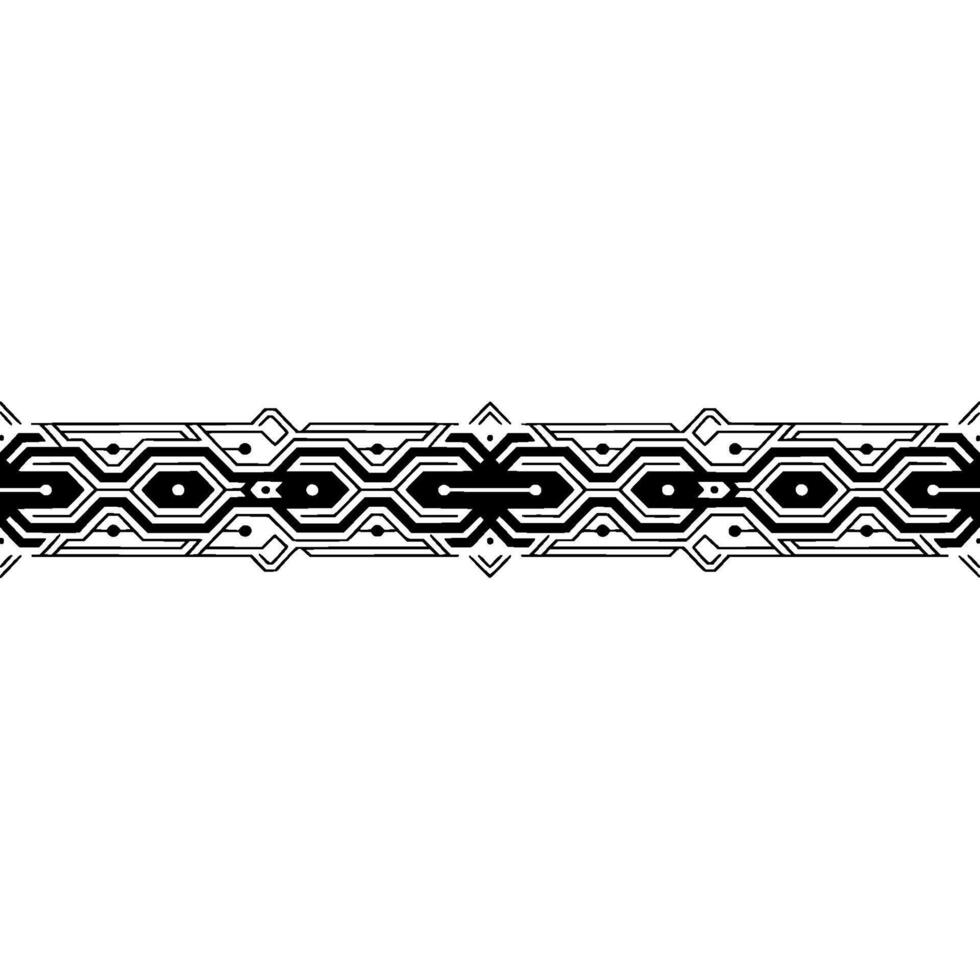 Minimalist Tech Border Abstract Pattern on White vector