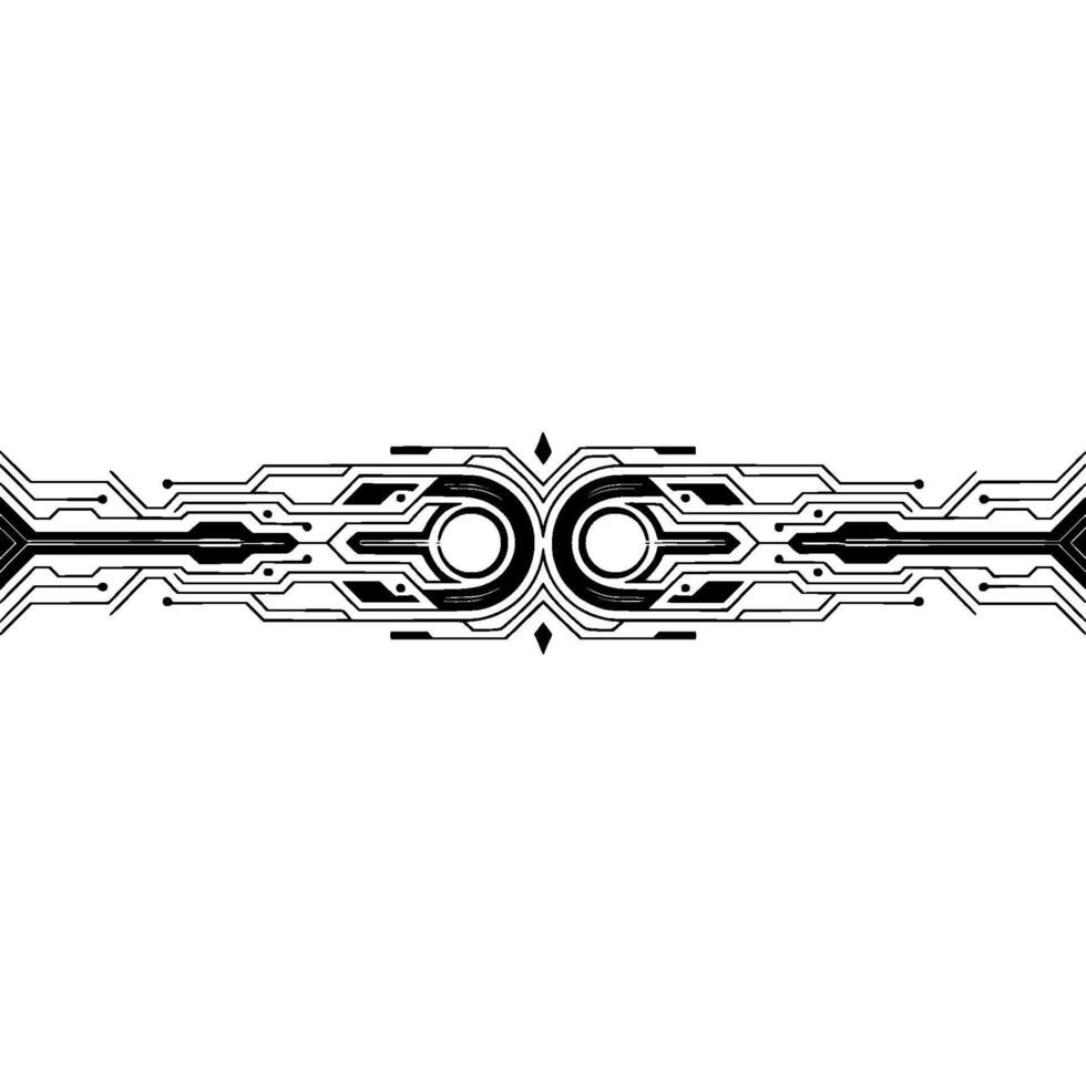 Abstract Tech Circuit on White Background, Futuristic Illustration vector