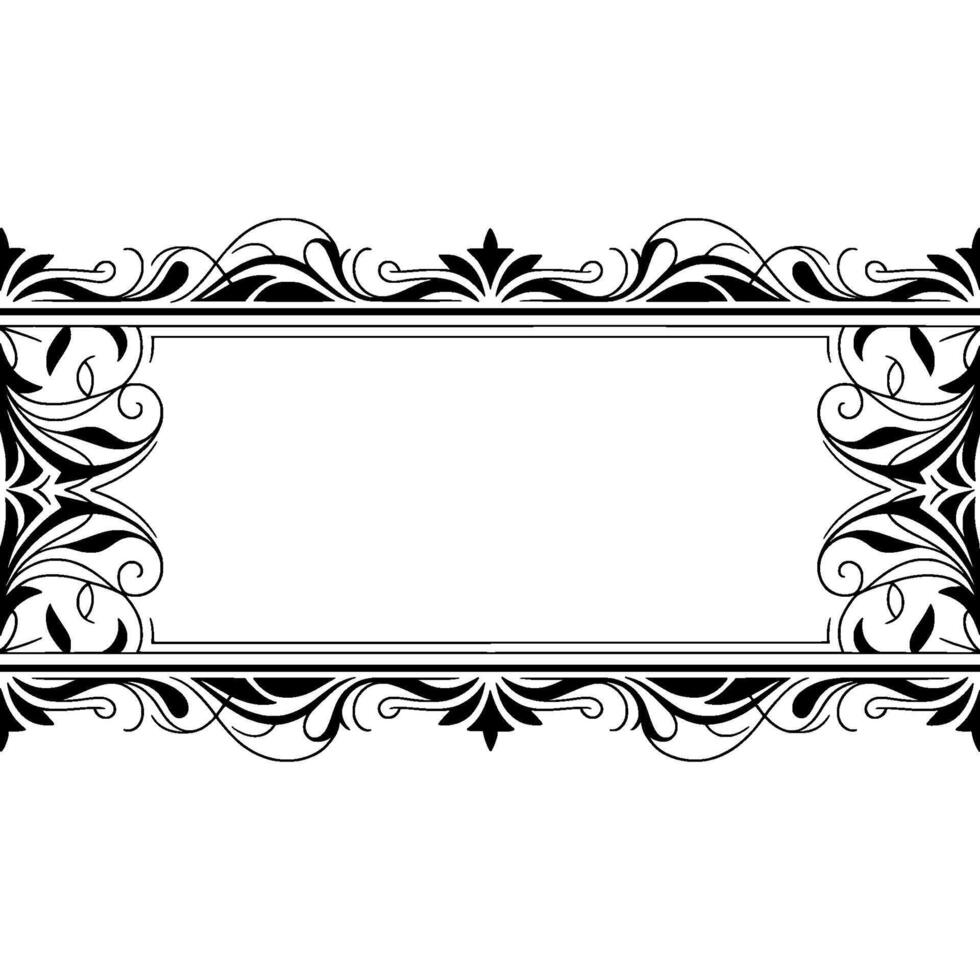 Elegant Decorative Frame With Flourishes on White Background vector