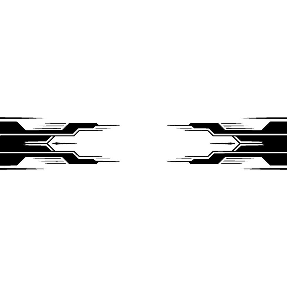 Futuristic Abstract Black Element on White vector
