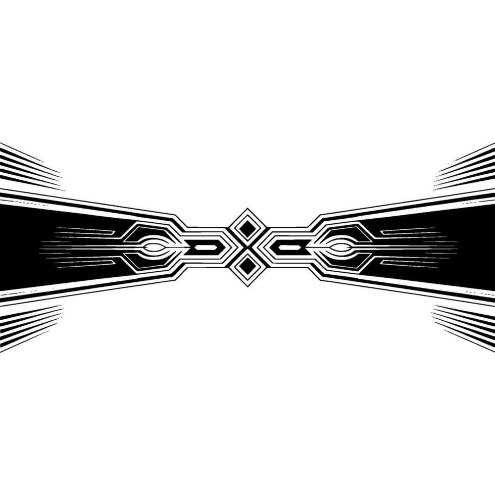 Abstract Art Deco Element, Geometric Symmetry on White vector