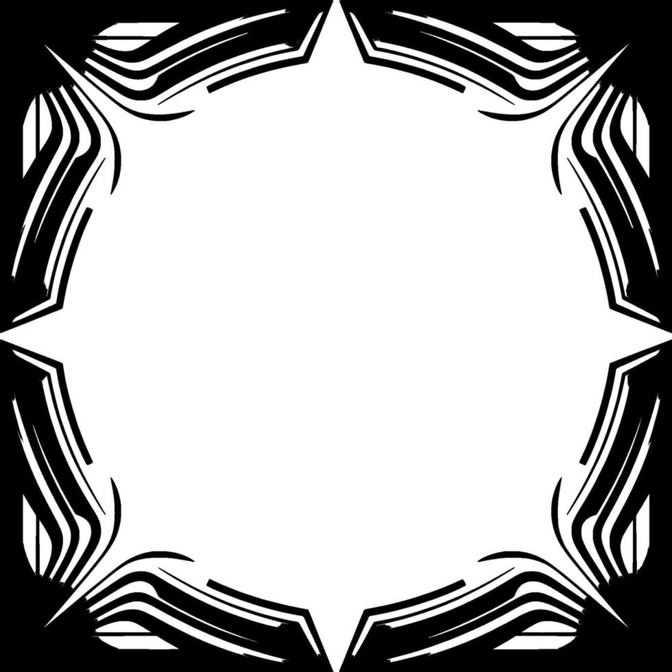 Geometric Black and White Frame With Empty Center vector