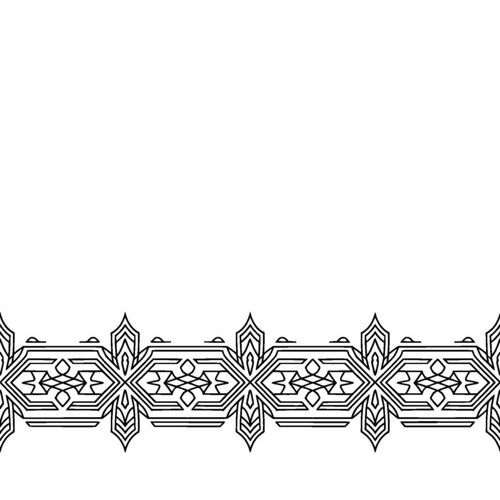 Geometric Border Pattern in Black White, Decorative Element vector