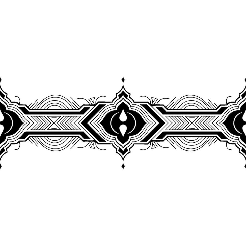 Abstract Geometric Pattern, Black and White, Ornament, Decorative Border vector