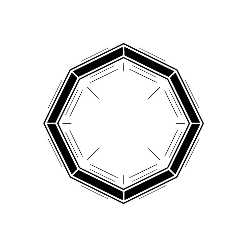 Geometric Octagon in Minimalist Black and White Style vector