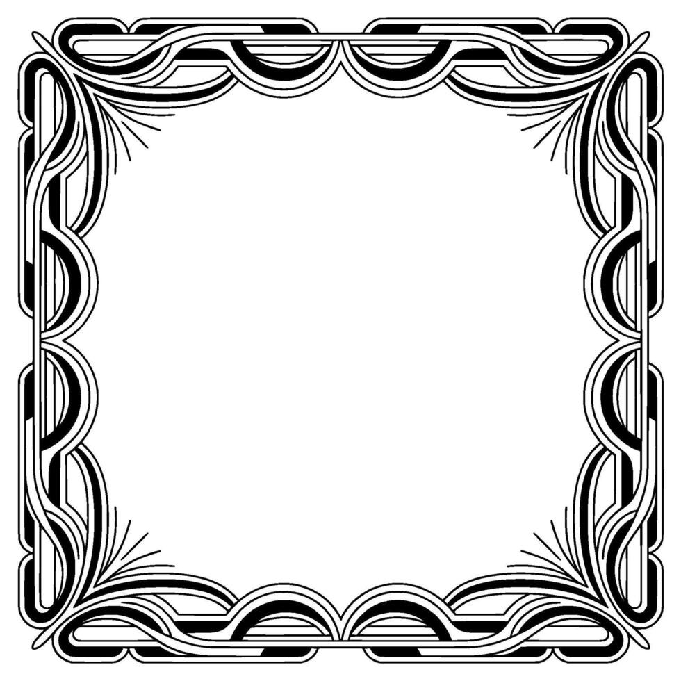 Elegant Art Deco Frame Geometric Black and White , Empty Space vector