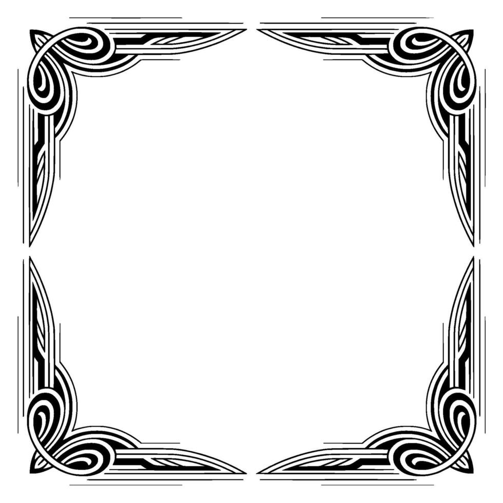 Art Deco Frame With Geometric Corner on White vector