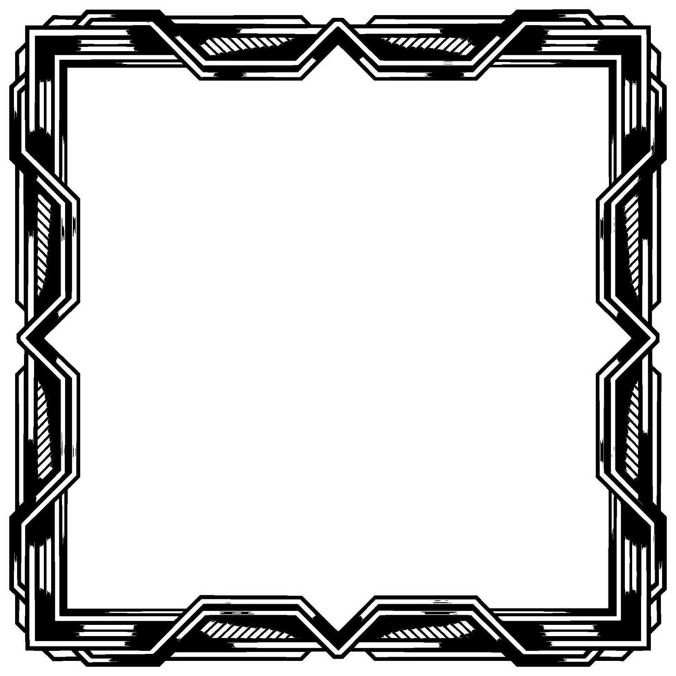 Art Deco Frame on Gradient Background Geometric Border, Metallic Texture vector