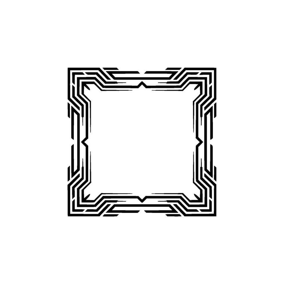 Geometric Frame Minimalist Black and White Square Border vector