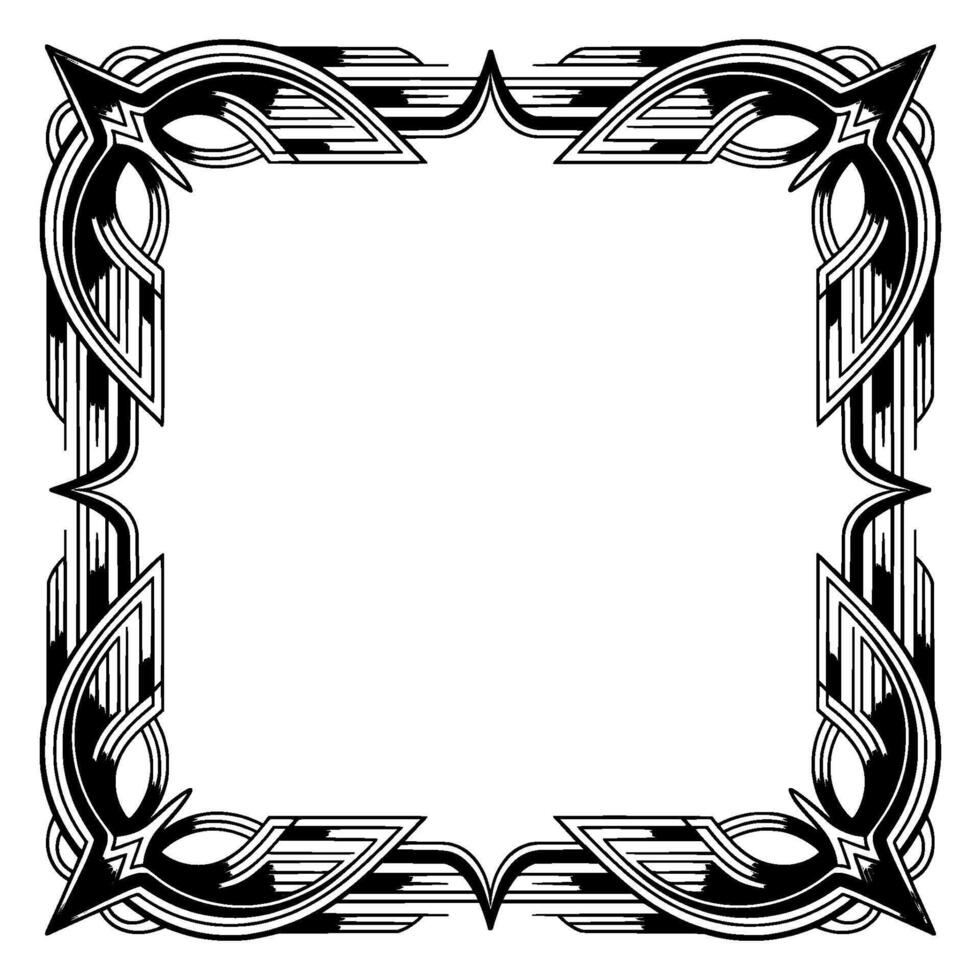Art Deco Frame With Geometric Lines and White Space, Decorative Border vector