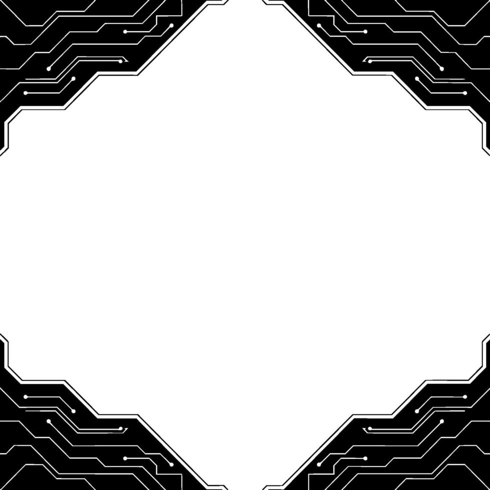 Abstract Circuit Board Frame Tech Background, Blank Space, Clean vector
