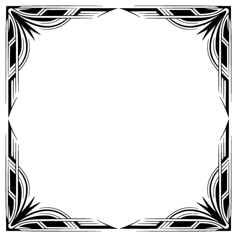 Elegant Art Deco Frame, Black White, Empty Space for Elements vector