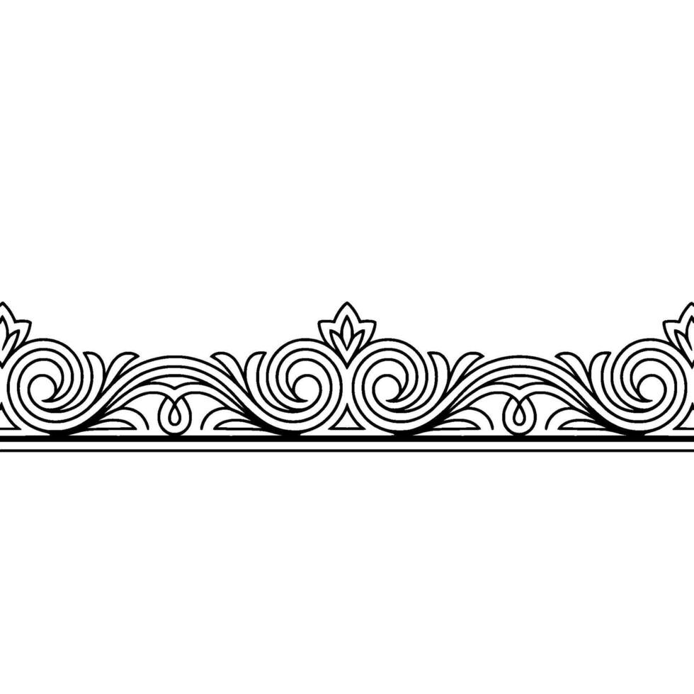 Elegant Black and White Scrollwork Border vector