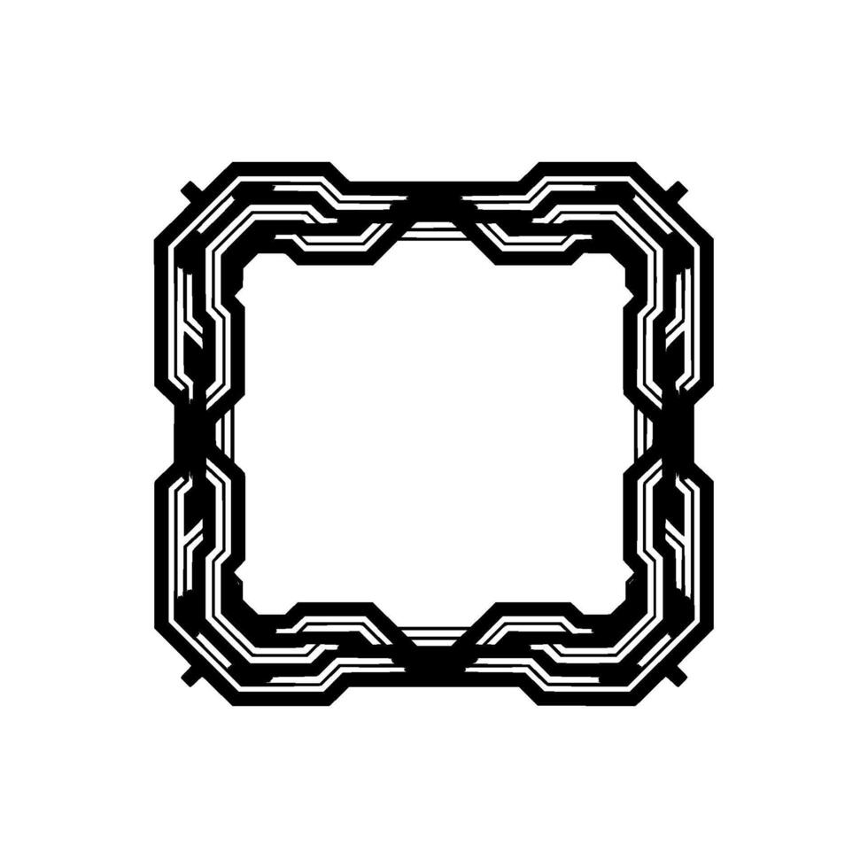 Geometric Cyber Frame Modern Minimalist on White vector