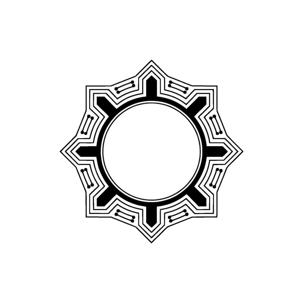 Minimalist Geometric Black and White Star Frame vector