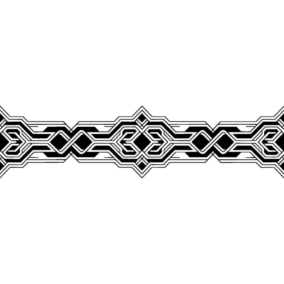 Abstract Black White Geometric Border on White Background vector