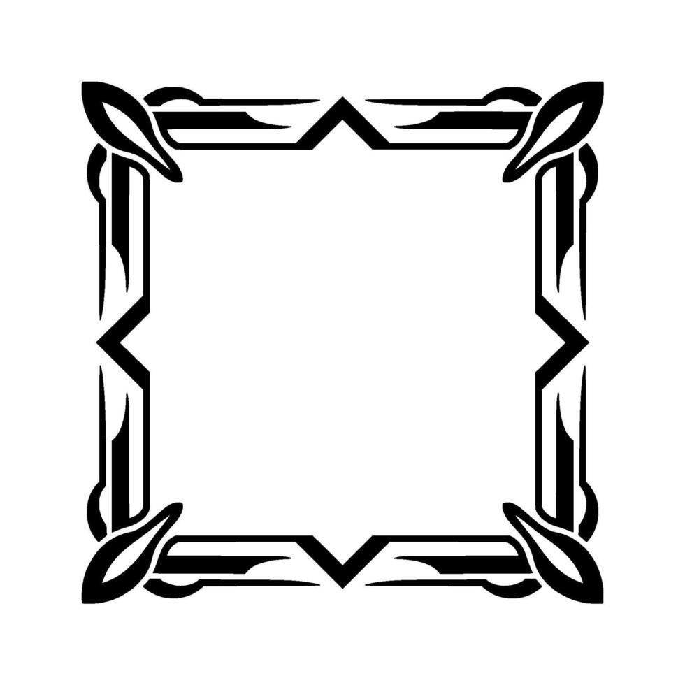 Geometric Art Deco Frame Element Decorative Border, Monochromatic vector