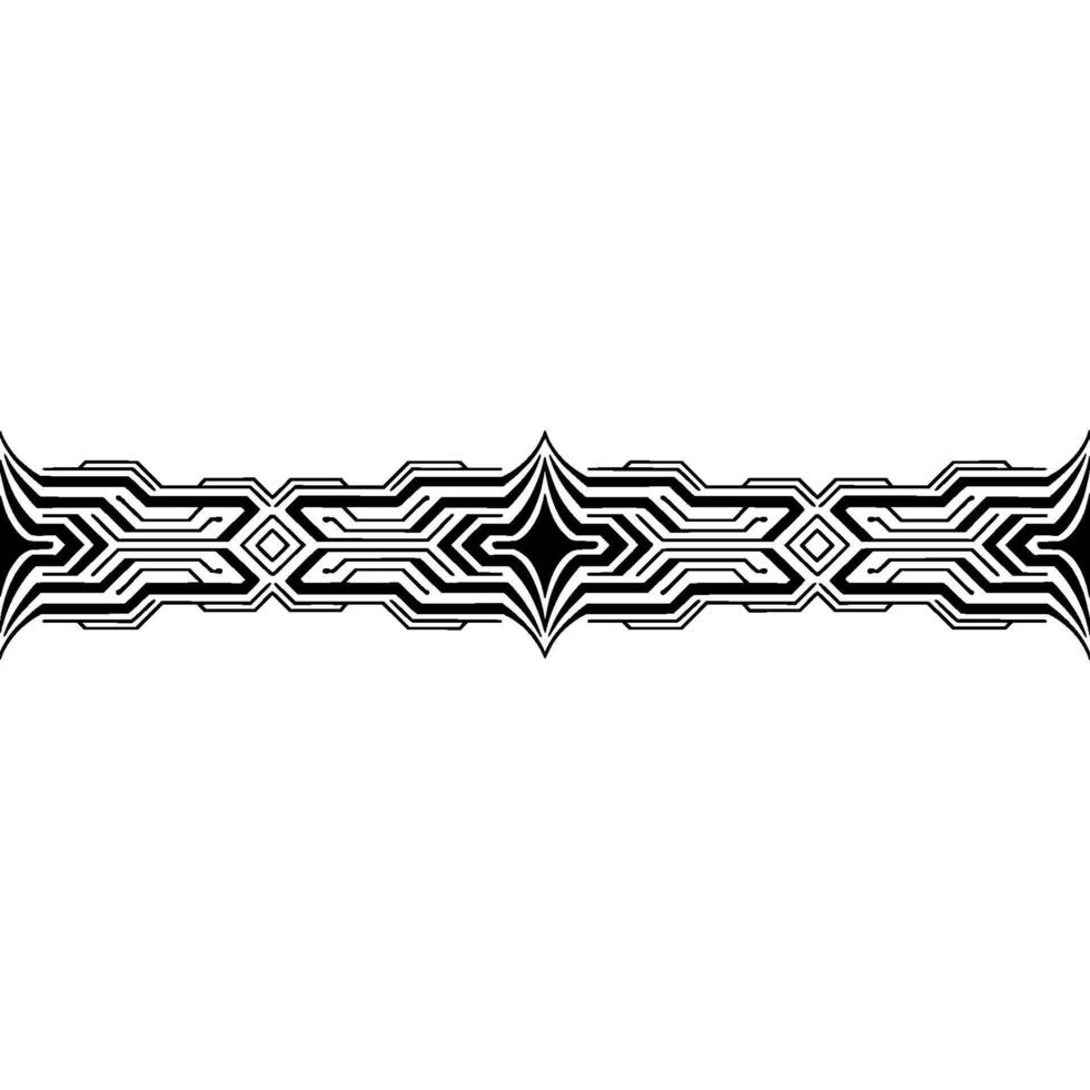 Geometric Abstract Border in Black and White, Technology Motif vector