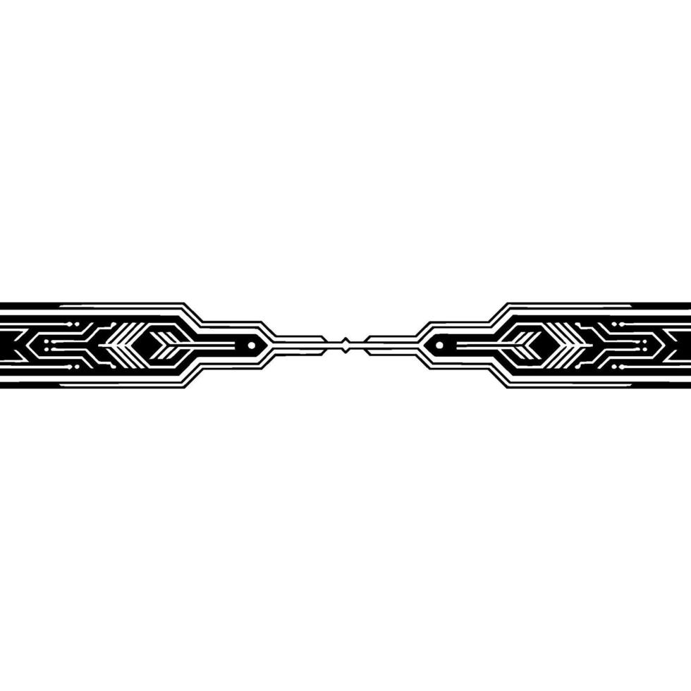 Tech Circuitry Geometric Abstract, Clean Style on White Background vector
